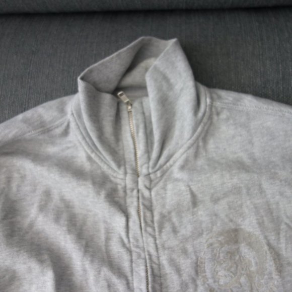 Diesel Only the Brave Gray Zip Up Sweater with Pockets Made in Bulgaria Size L - Picture 10 of 16